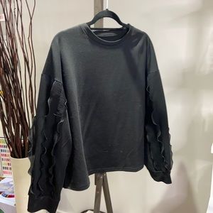 Ruffle sleeve sweater